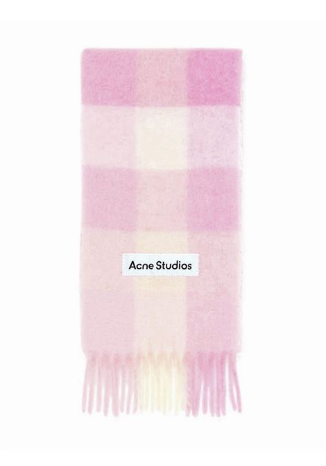 sciarpa mohair a quadri unisex rosa ACNE STUDIOS | CA0084DTL